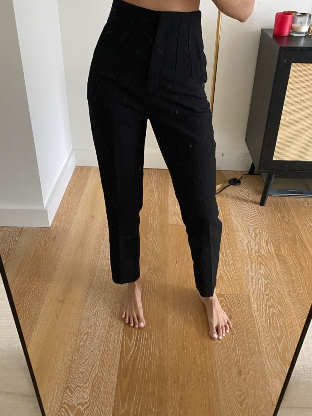 Zara HIGH-WAISTED PANTS | Black | Size XS - Picture 4 of 8